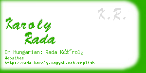 karoly rada business card